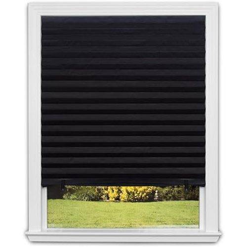 Redi Shade No Tools Original Blackout Pleated Paper Shade Black, 36" W x 72" L, 6 Pack