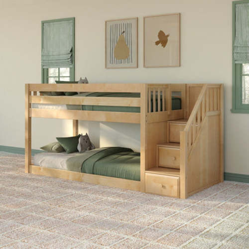 Floor Bunk Bed with Stairs
