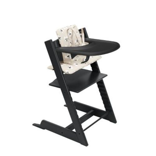Stokke Tripp Trapp High Chair 2 With Cushion And Tray - Black With Mickey Signature