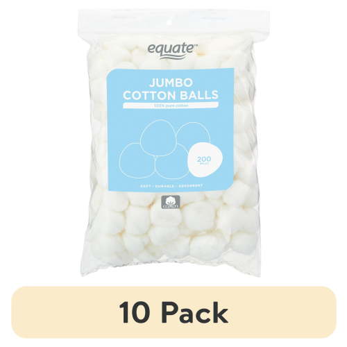 (10 pack) Equate Jumbo Cotton Balls, 200 Count