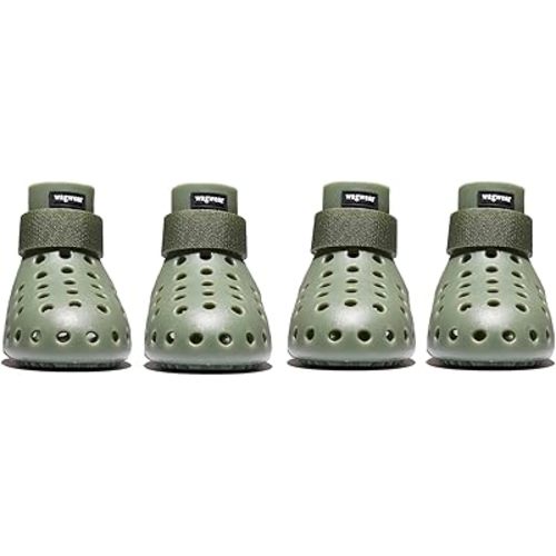 Wagwear WagWellies Mojave Dog Boots - Paw Protection from Hot Pavement, Sharp Objects, Dirt, Toxins | Well-Ventilated, Easy-Clean - Sage (Sage, XL)