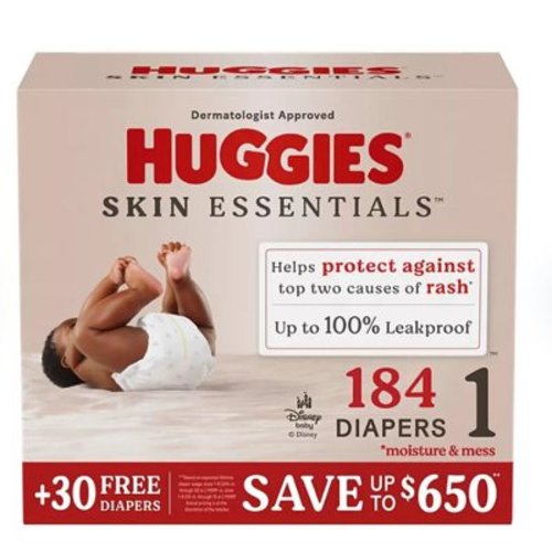 Huggies, Skin Essentials Baby Diapers, Sizes: 1-6