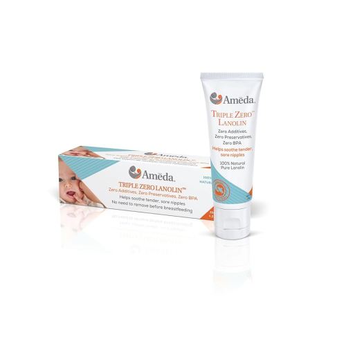 Ameda Triple Zero Lanolin Nipple Cream for Breastfeeding Pain | All Natural Lanolin Nipple Balm | Single Ingredient Pure Lanolin Cream | Breast Feeding Must Haves | ONLY Triple Zero Lanolin 35g/1.2oz