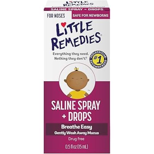 Little Remedies Saline Spray and Drops, Safe for Newborns, 0.5 fl oz