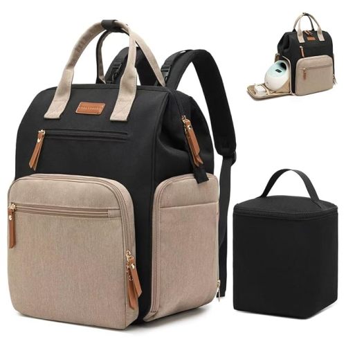 Qualyphant Extra Large Breast Pump Bag with Cooler Bag | Fit for Spectra S1 S2 Momcozy Medela | Pumping Bags for Work Moms | Dual-Deck Design & Convertible | Diaper Backpack for Travel