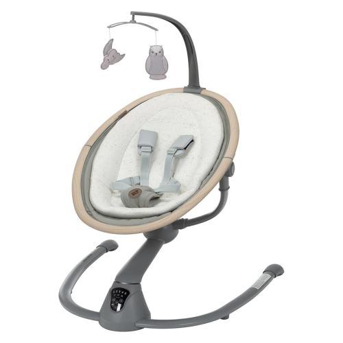 Maxi-Cosi Cassia Baby Swing, infant swing, automatic motion sensor, music, toys, recline, portable, 360 degree rotation, lightweight & foldable, Classic Green