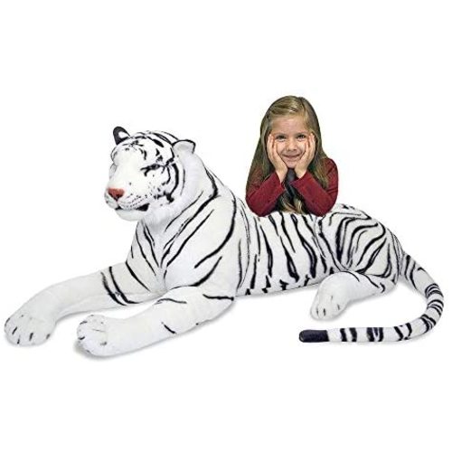 Melissa & Doug Giant Siberian White Tiger - Lifelike Stuffed Animal (over 5 feet long)