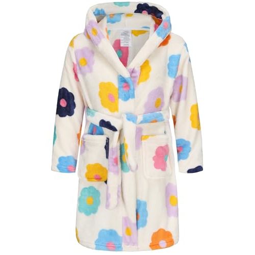 Kids Hooded Bathrobe Girls Soft Plush Hooded Flannel Pajamas Sleepwear Boys Spa Robe