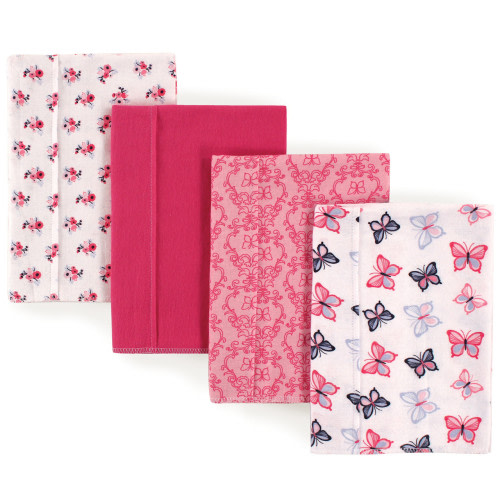Hudson Baby Cotton Flannel Burp Cloths, Butterflies