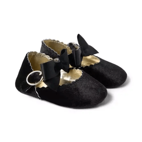 Newborn Black Baby Velvet Ballet Flat by Janie and Jack