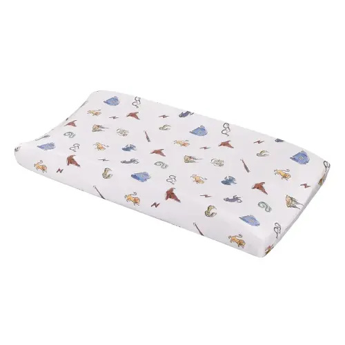 Warner Brothers Harry Potter Welcome Little Wizard Navy, Burgundy, Blue, and White Super Soft Contoured Changing Pad Cover