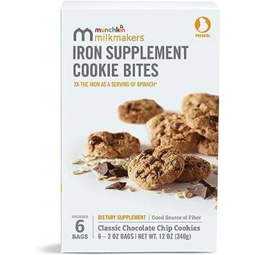 Munchkin® Milkmakers® Prenatal Iron Supplement Cookie Bites, Chocolate Chip, 6 Pack
