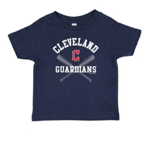 Cleveland Guardians Infant Crossed Bats Short Sleeve T-Shirt NAVY - 22651835