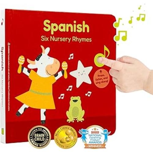 Cali's Books Spanish Nursery Rhymes | Bilingual Baby Books in Spanish with English Translation | Learn Spanish for Kids, Spanish Books for Toddlers 1-3 | 6 Canciones Infantiles en Español