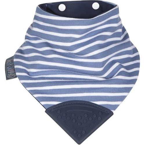 Cheeky Chompers Neckerchew Teething Bib, 2-in-1 Bandana Style Bib w/Food Grade Silicone Teether