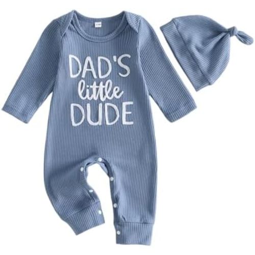 Newborn Baby Boy Fall Outfit Mamas Boy Romper Long Sleeve Jumpsuit Bodysuit
