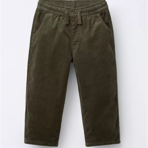 LINED FINE-WALED CORDUROY PANTS - Khaki | ZARA United States