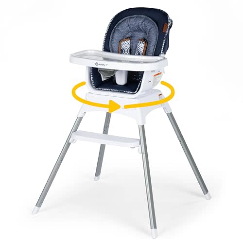 Safety 1st Grow and Go Infant High Chair, Convertible High Chairs for Babies and Toddlers - Rotating Baby High Chair for Eating, Navy Ink