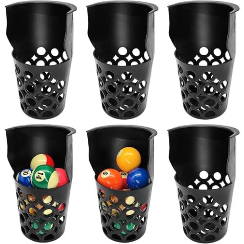 Pool Table Pockets Replacement Pockets for Billiard Table Set of 6 Large Capacity Plastic Web Pockets