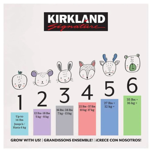 Kirkland Signature Diapers Sizes 3-6