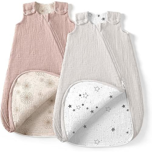 lulumoon Sleep Sack Muslin for Baby: Cotton Wearable Blanket for 9-15 Months - Soft Lightweight Ideal for Nursery Lounge Nighttime Naptime
