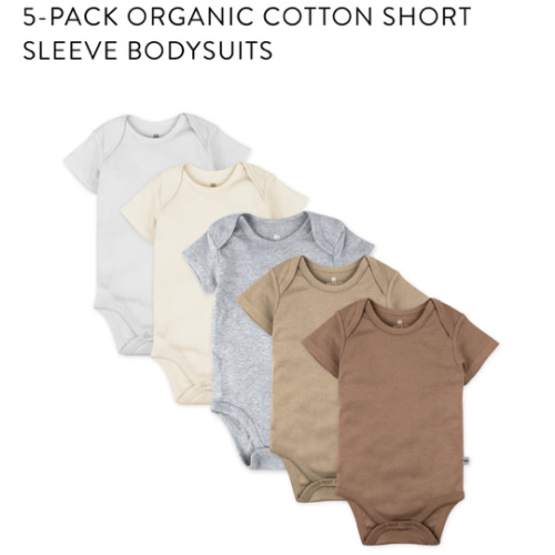 5-Pack Organic Cotton Short Sleeve Bodysuits | Honest Baby Clothing