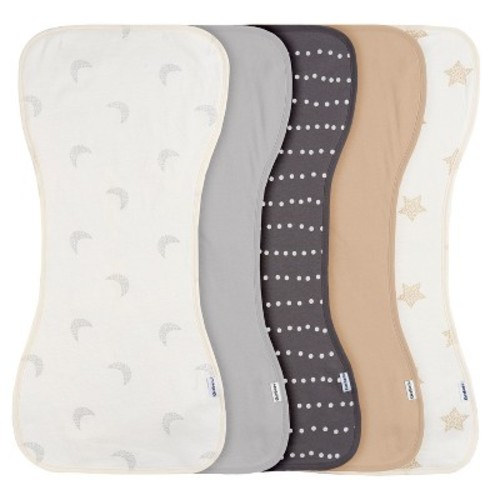 Gerber Baby Neutral Burp Cloths - One Size Fits Most - 5-Pack, Color: Grey, Size: one size