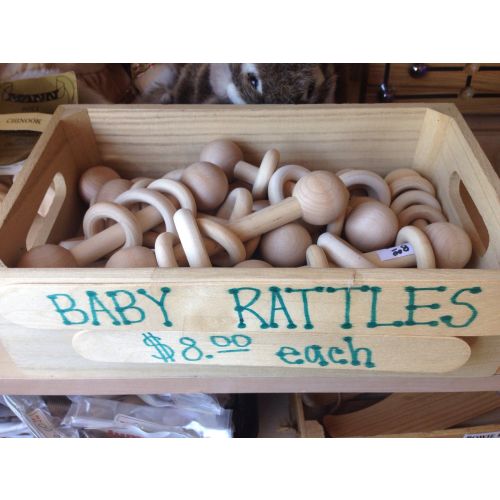 Wood Baby Rattle - Handmade Natural Organic Toy