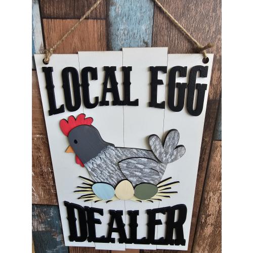 Local Egg Dealer Sign, Farmhouse Chicken Coop Decor, Chicken Themed Decoration