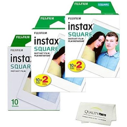 Fujifilm Instax Square Instant Film - 50 Exposures + Quality Photo Microfiber Cloth …