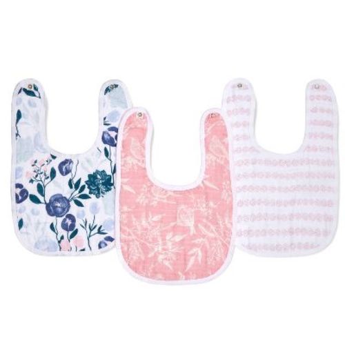 Aden + Anais Essentials 3pk Muslin Snap Bib - Flowers Bloom