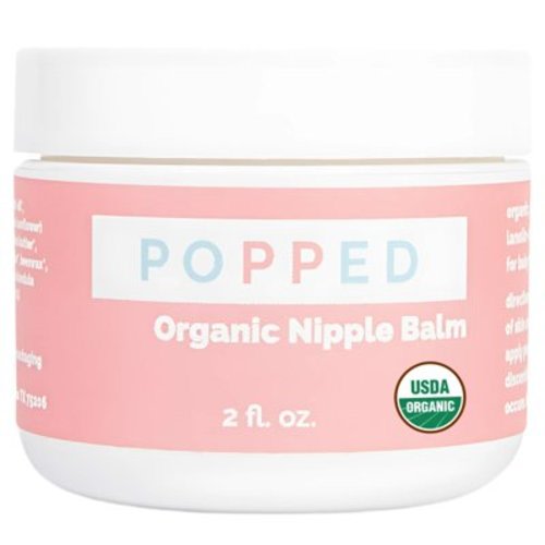 Popped Lanolin-Free Organic Nipple Balm for Breastfeeding, 2 fl oz