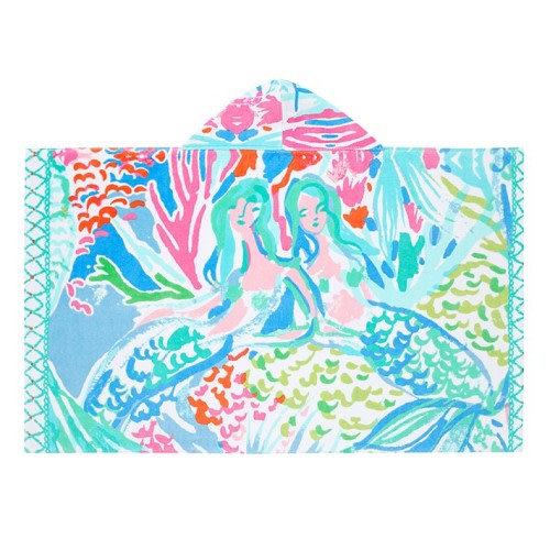 Lilly Pulitzer Mermaid Cove Beach Hooded Towel UPF 50+