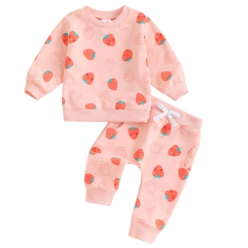 Mubineo Toddler Baby Girl Clothes Cute Long Sleeve Sweatshirt Sweatpant Outfits Fall Winter Tops Pant Outfit Sweatsuit