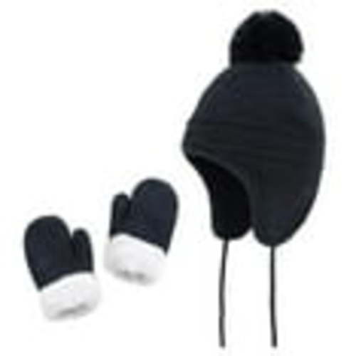 Baby Toddler Hats and Gloves Set for Kids Winter Knit Earflap Beanie Warm Mitten Fleece Cap 1-6T Girls Boys