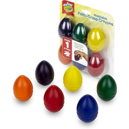 Crayola; My First Crayola; Palm-Grip Crayons; Art Tools; 6 Count; Designed for Toddlers