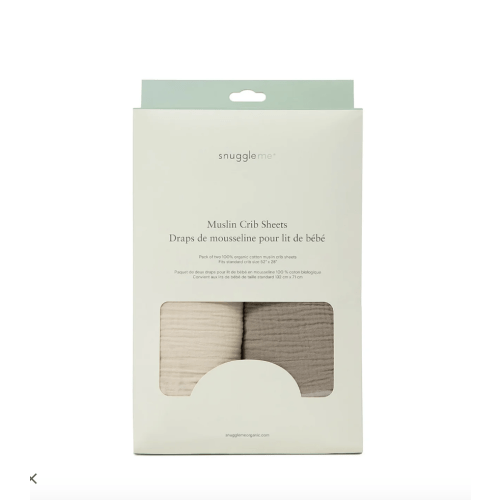 SnuggleMe Muslin Crib Sheets | Natural + Birch