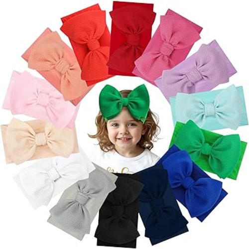 YanJie Infant, Newborn & Toddler Hair Accessories - Pretty Bow Headbands in Pink, Red & Blue