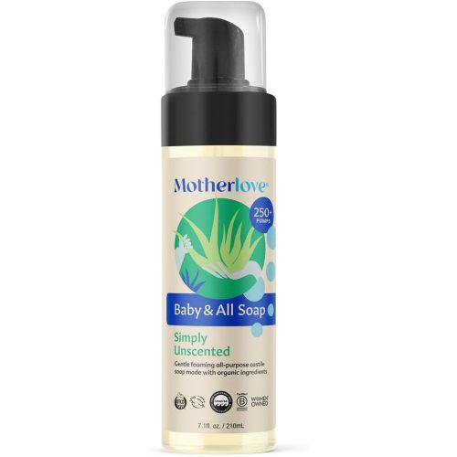 Motherlove Baby & All Soap (7.1 oz) Gentle Foaming All-Purpose Castile Soap Made with Organic Ingredients – Simply Unscented