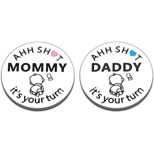Baby Decision Coin for New Mom Dad Baby Pregnancy Gifts Parent to Be Gifts for Women Men Christmas Stocking Stuffer Birthday Gift for Newborn Boy Girl First Time Fathers Mothers Day Gift Double-Sided
