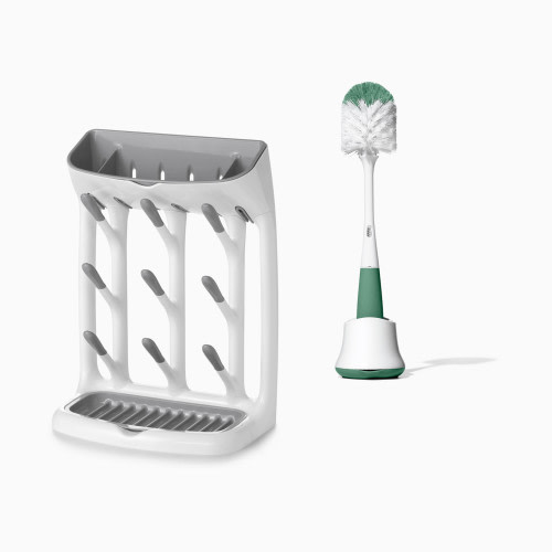 OXO Tot Space Saving Drying Rack - Space Saving Bottle Accessories Bundle