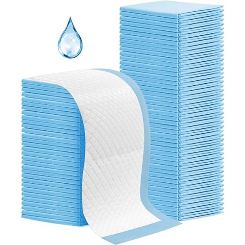 100 Pack Disposable Changing Pads,17 X 13 in Baby Disposable Underpads,Ultra Absorbent Disposable ,Waterproof Diaper Changing Pad,Leakproof Breathable Underpads Bed Table Protector Mat