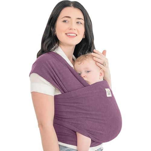 KeaBabies Baby Wraps Carrier - All in 1 Original Baby Sling Carrier, Easy to Wear, Hands Free Baby Carrier Newborn to Toddler, Breathable, Lightweight Infant Baby Carrier Wrap (Dark Mauve)