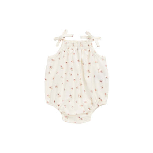 Organic Cotton Cassie Playsuit - Simple Flowers Egret – Jamie Kay USA