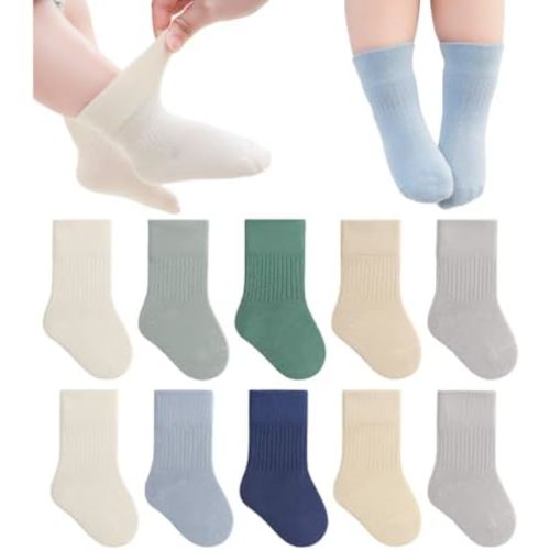Newborn Cotton Crew Socks Unisex Baby Solid Color Sock Ankle Socks for Boy Girls Infant Toddlers