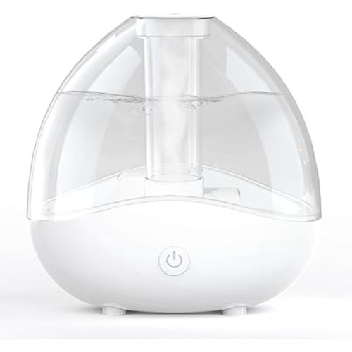 Ultrasonic Cool Mist Humidifier, Quiet Air Humidifiers for Bedroom, Desk Humidifiers Essential Oil Diffuser with Removable 1.5L Water Tank for Baby Nursery and Plants, Up To 24 Hours - White