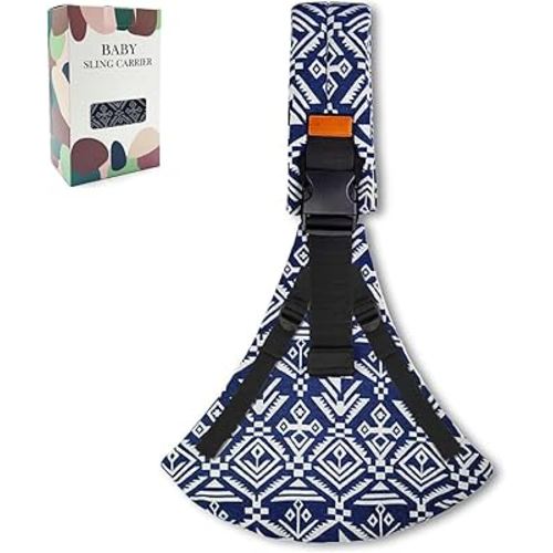 Baby Sling Carrier 2025 Baby Carrier Newborn to Toddler Sling Lightweight Baby Carrier Sling with Adjustable Straps Toddler Carrier Baby Wrap Sling for 10-30 lbs(Blue Sailboat)