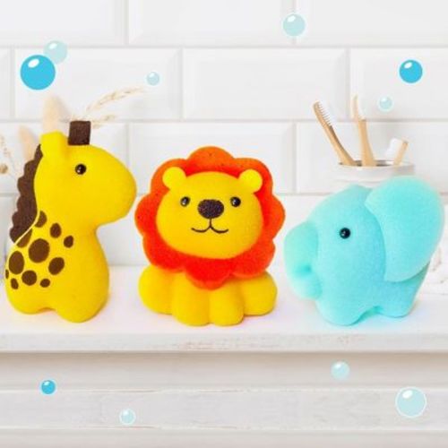 Spongentle Baby Bath Sponge Set - Animal Kingdom - 3 Pk