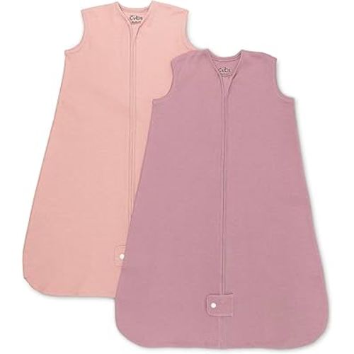 Comfy Cubs Baby Sleep Sack 6-12 Months, Medium - Soft 100% Cotton Wearable Blanket for Babies & Toddlers - Breathable Sleeveless Sleep Bag for Baby with Covered Zipper - Blush-Mauve