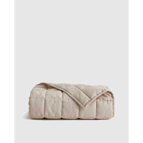 Linen Crib Quilt in Sand